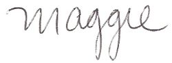An image of Maggie's cursive signature